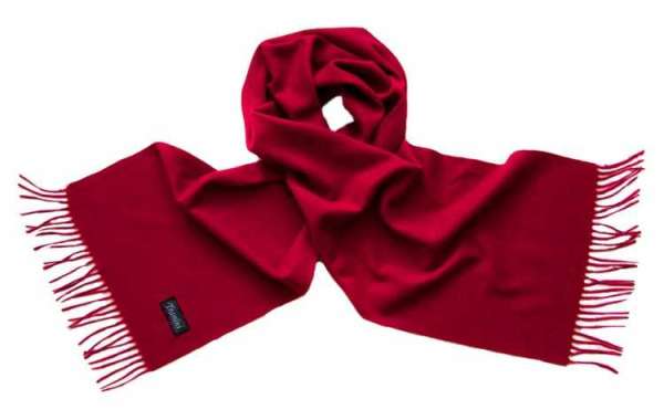 Luxurious Red Cashmere Scarf
