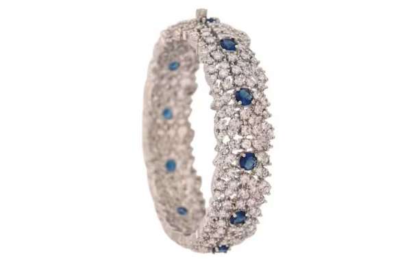 Sapphire Bracelet Blue Diamond Bracelet Sapphire Diamond Wedding Bracelet