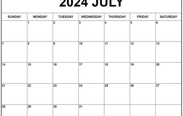 Free Customizable July 2024 Calendar!